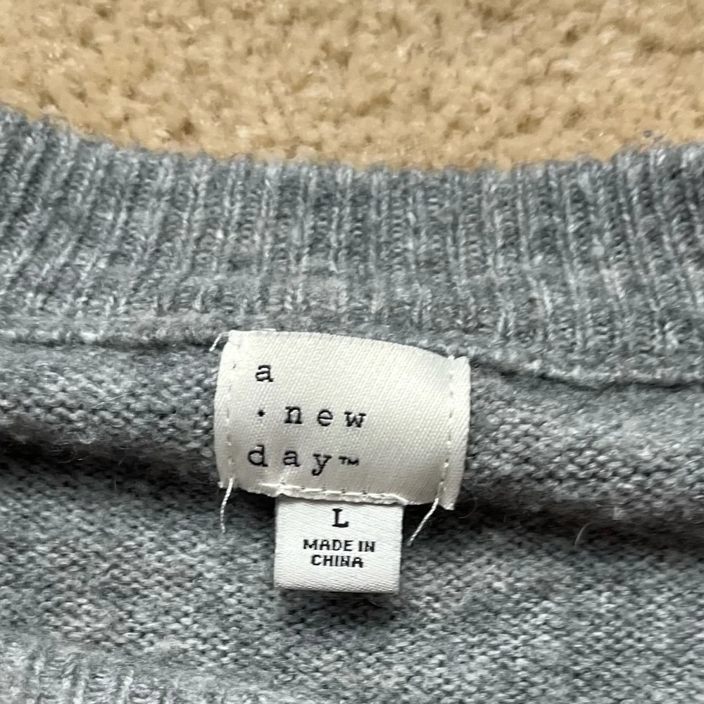 A New Day Women's Gray Boxy Crewneck Sweater - Size L - VGUC - Stretch